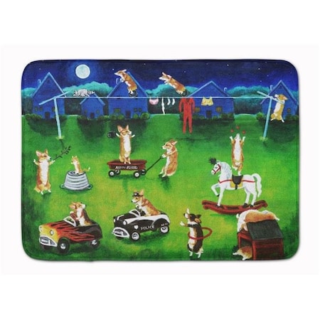 Carolines Treasures Carolines Treasures 7403RUG Corgi Backyard Circus Machine Washable Memory Foam Mat 7403RUG